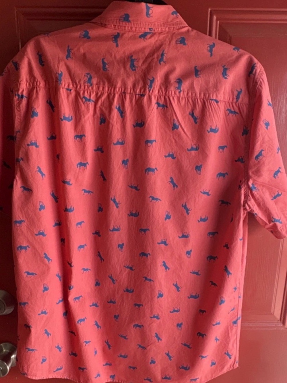 Matilda Jane Joanna Gaines Men’s Short-Sleeve Button Up Shirt Horse Print Size L - Picture 4 of 7